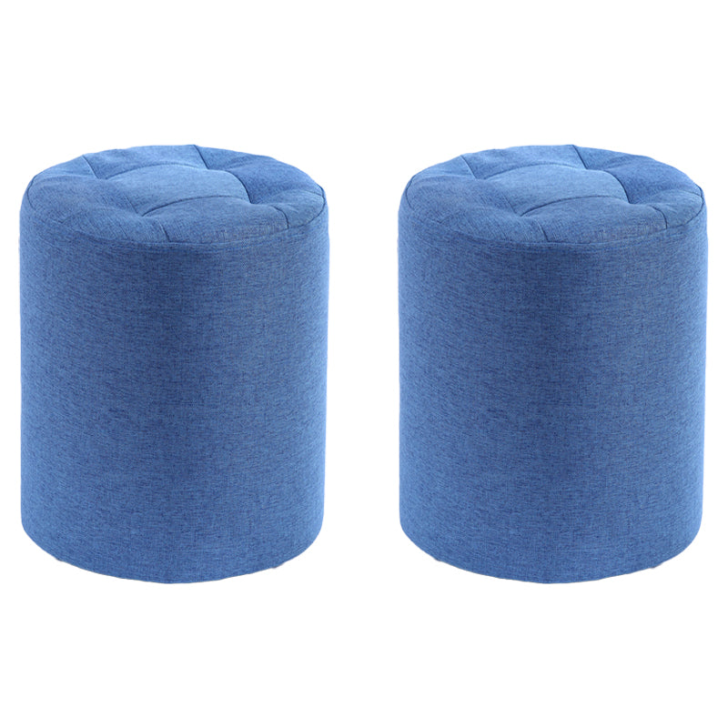 Modern Cotton Pouf Round Stain Resistant Solid Color Pouf for Living Room