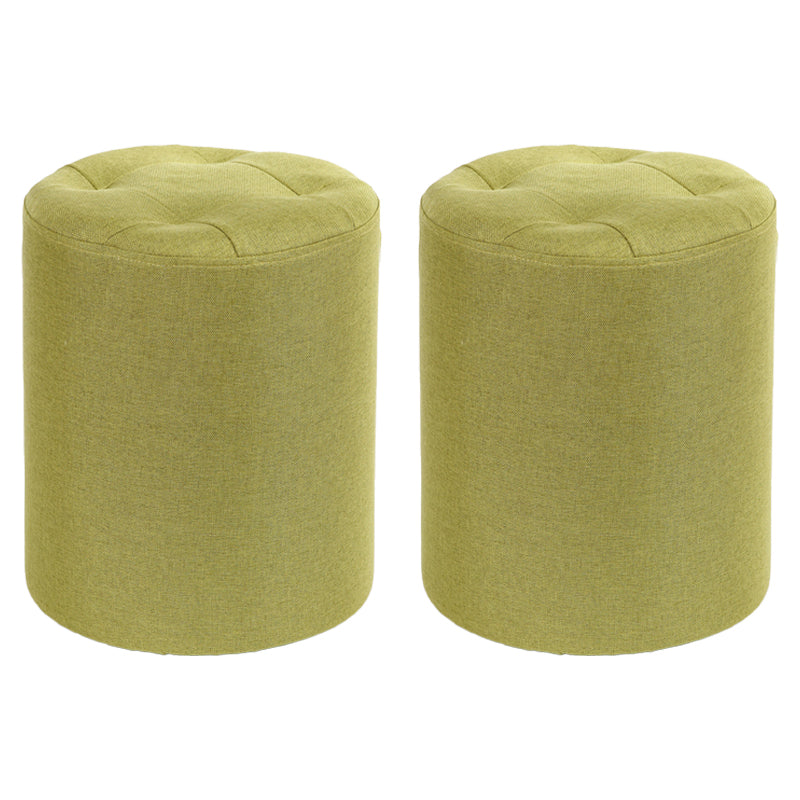 Modern Cotton Pouf Round Stain Resistant Solid Color Pouf for Living Room