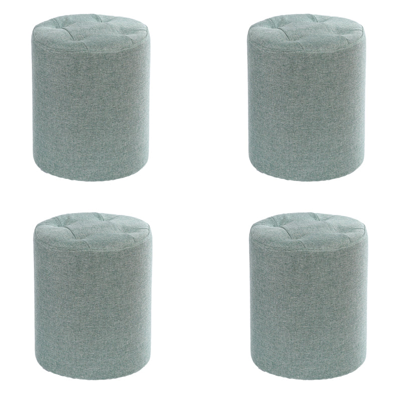 Modern Cotton Pouf Round Stain Resistant Solid Color Pouf for Living Room