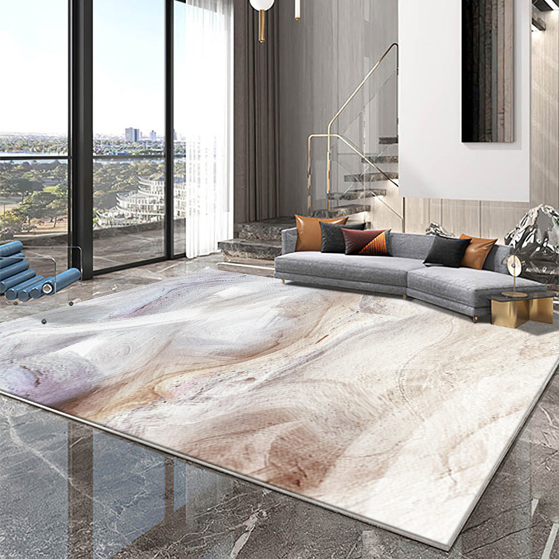 Green Grey Rug Polyester Graphic Indoor Rug Washable Rug for Drawing Room
