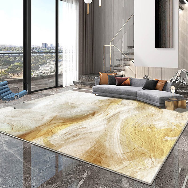 Green Grey Rug Polyester Graphic Indoor Rug Washable Rug for Drawing Room
