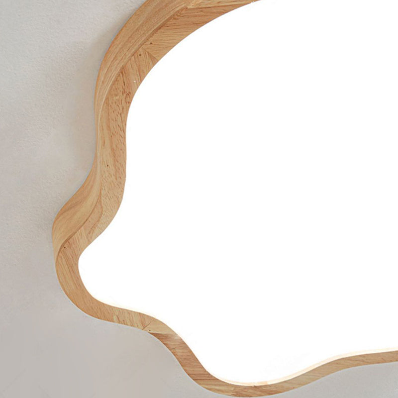 Contemporary LED Ceiling Light Wood Flush Mount Lighting for Foyer