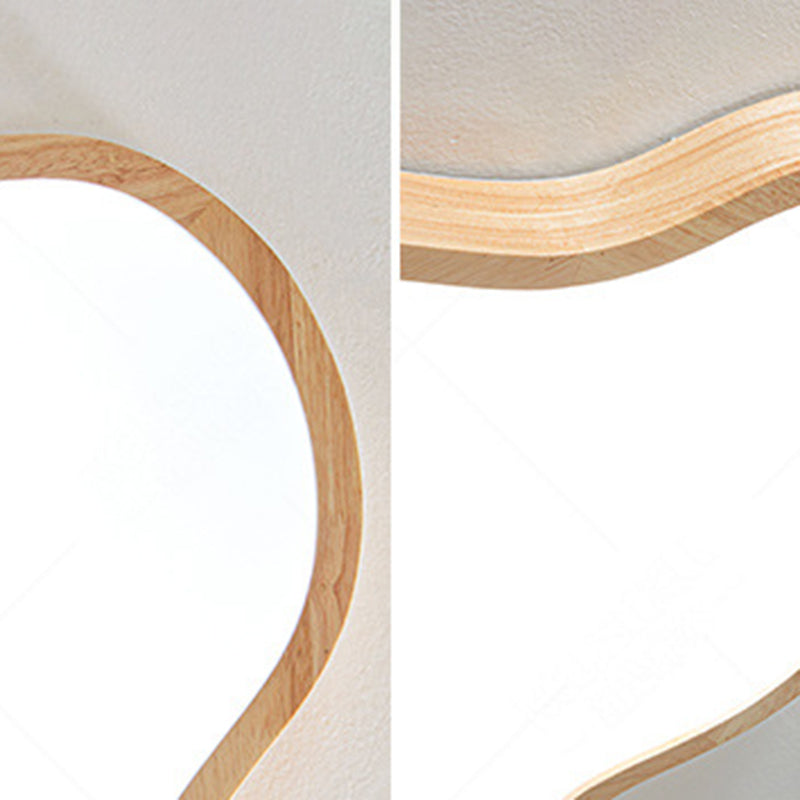 Contemporary LED Ceiling Light Wood Flush Mount Lighting for Foyer