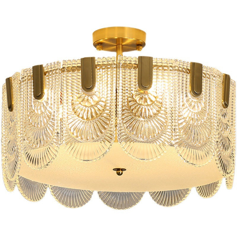 Modern Glass Ceiling Lamp Minimalist Flush Mount Light Fixture for Bedroom