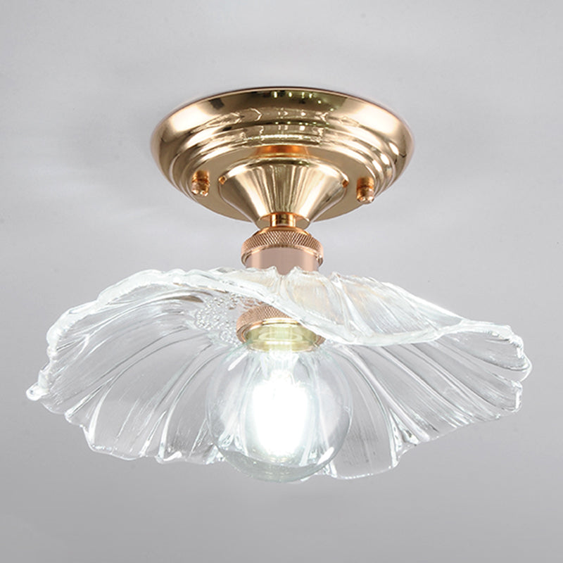Nordic Style Ceiling Light Circle Shape Ceiling Lamp with Glass Shade for Bedroom
