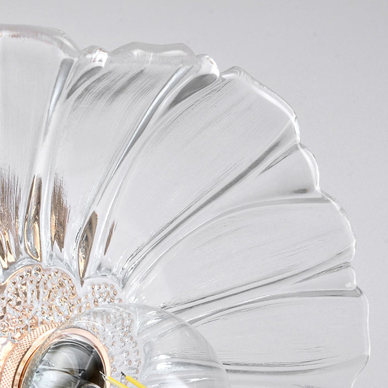 Nordic Style Ceiling Light Circle Shape Ceiling Lamp with Glass Shade for Bedroom