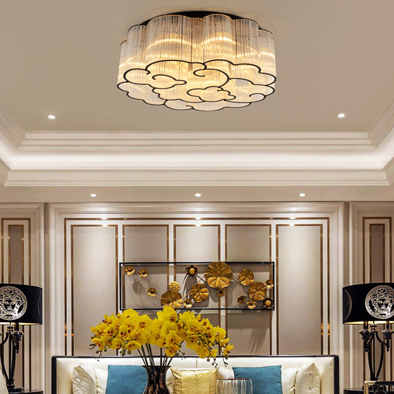 Nordic Style Ceiling Light Cloud Shape Ceiling Lamp with Glass Shade for Bedroom