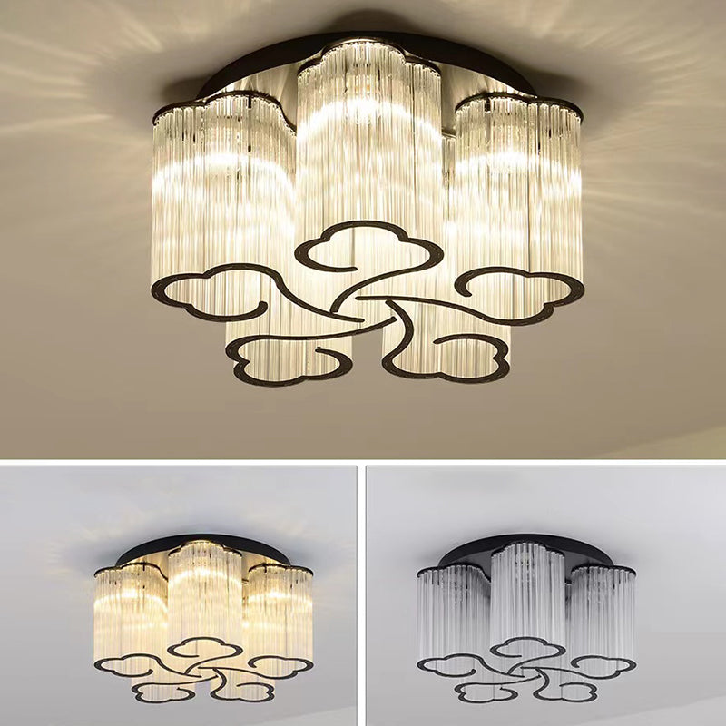 Nordic Style Ceiling Light Cloud Shape Ceiling Lamp with Glass Shade for Bedroom