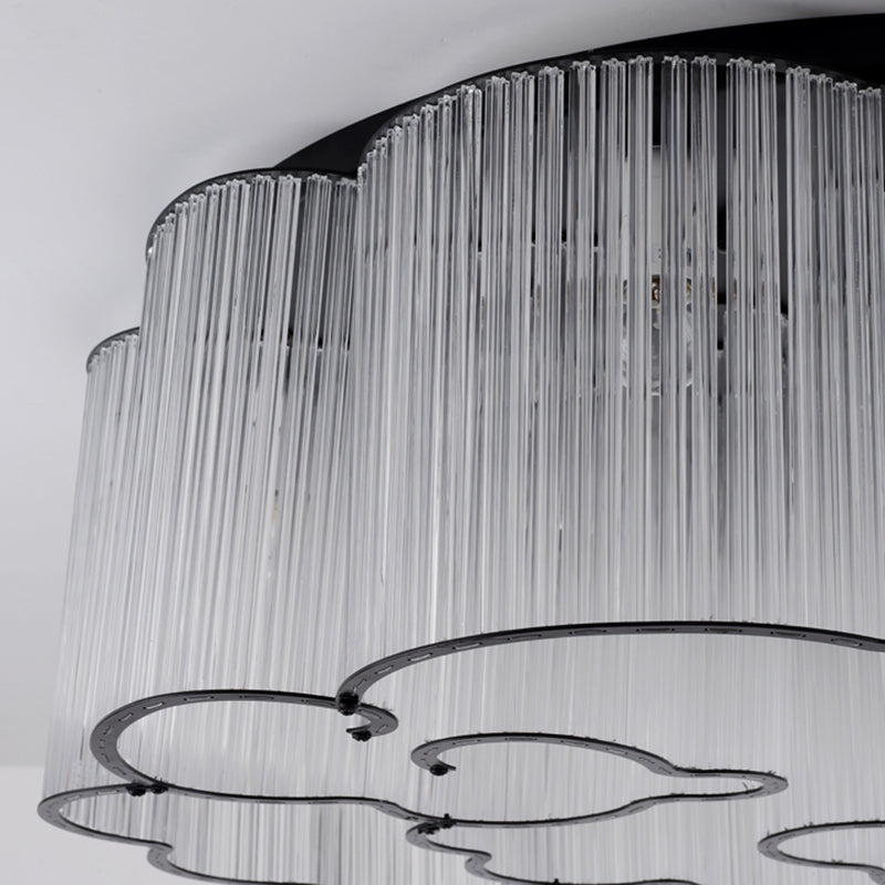 Nordic Style Ceiling Light Cloud Shape Ceiling Lamp with Glass Shade for Bedroom