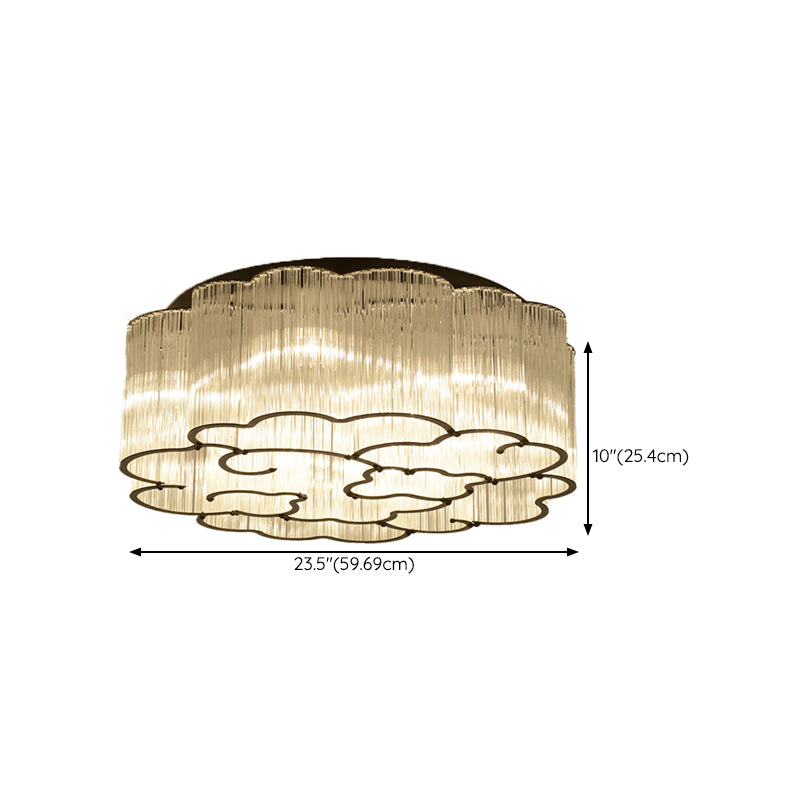 Nordic Style Ceiling Light Cloud Shape Ceiling Lamp with Glass Shade for Bedroom
