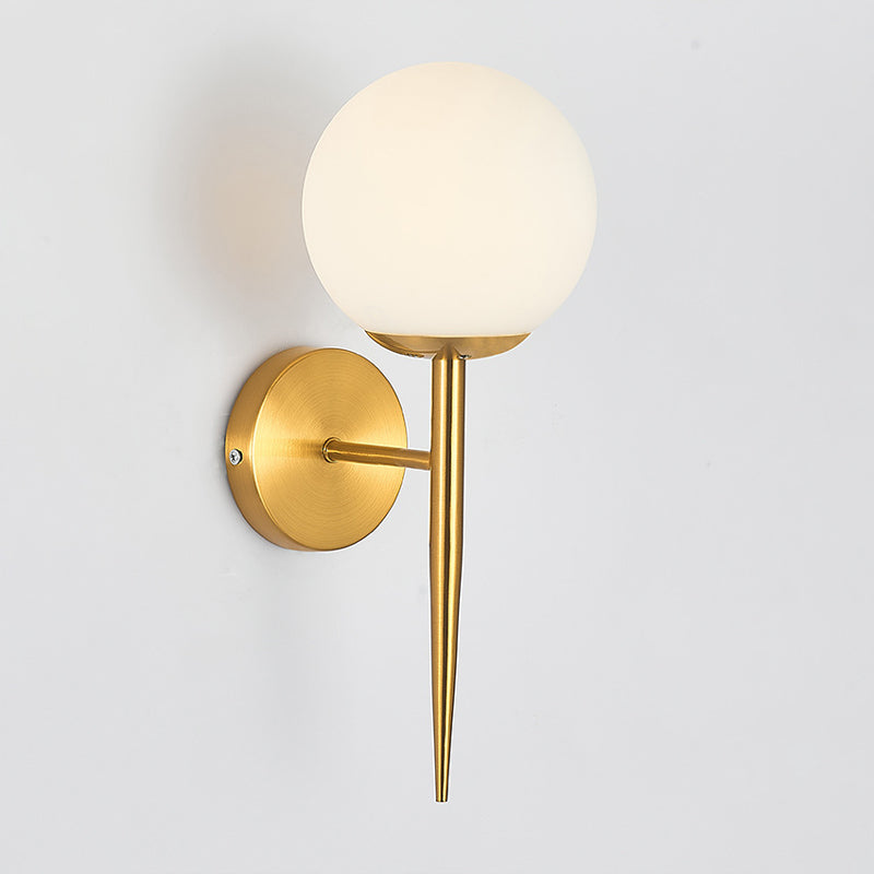 Glass Shaded Bath Vanity Lighting Modernism Metal Golden Light for Bathroom