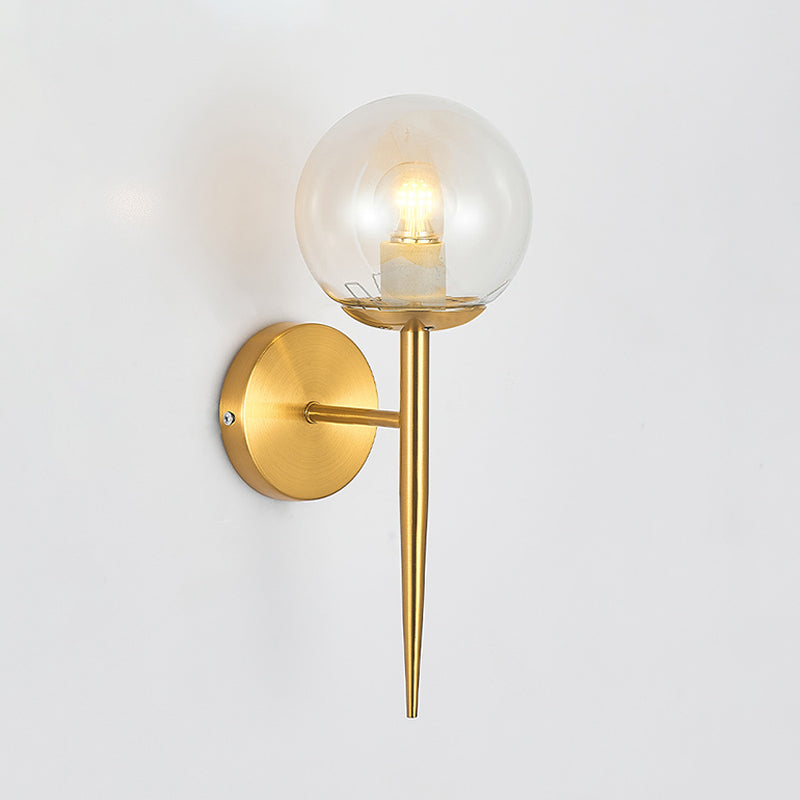 Glass Shaded Bath Vanity Lighting Modernism Metal Golden Light for Bathroom