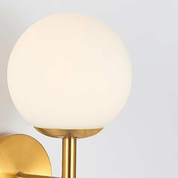 Glass Shaded Bath Vanity Lighting Modernism Metal Golden Light for Bathroom