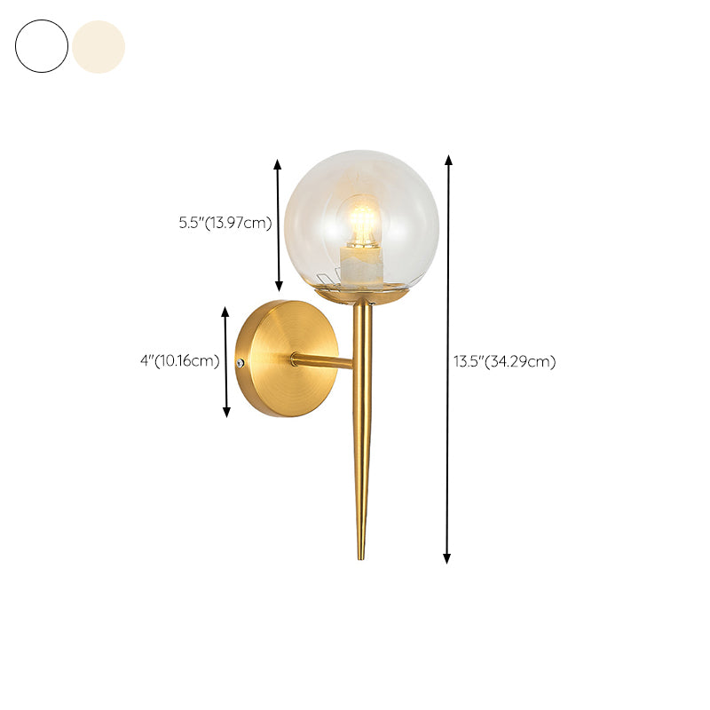 Glass Shaded Bath Vanity Lighting Modernism Metal Golden Light for Bathroom