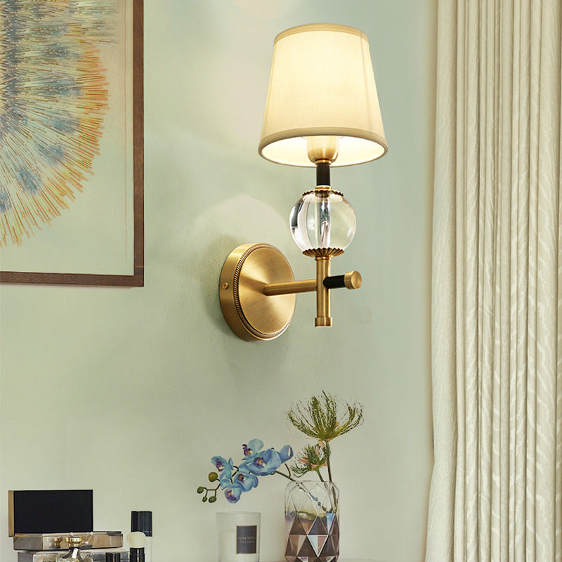 Modern Simple Copper Vanity Light Cylinder Shape Vanity Lamp for Living Room