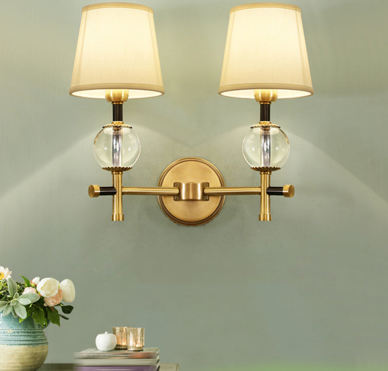 Modern Simple Copper Vanity Light Cylinder Shape Vanity Lamp for Living Room