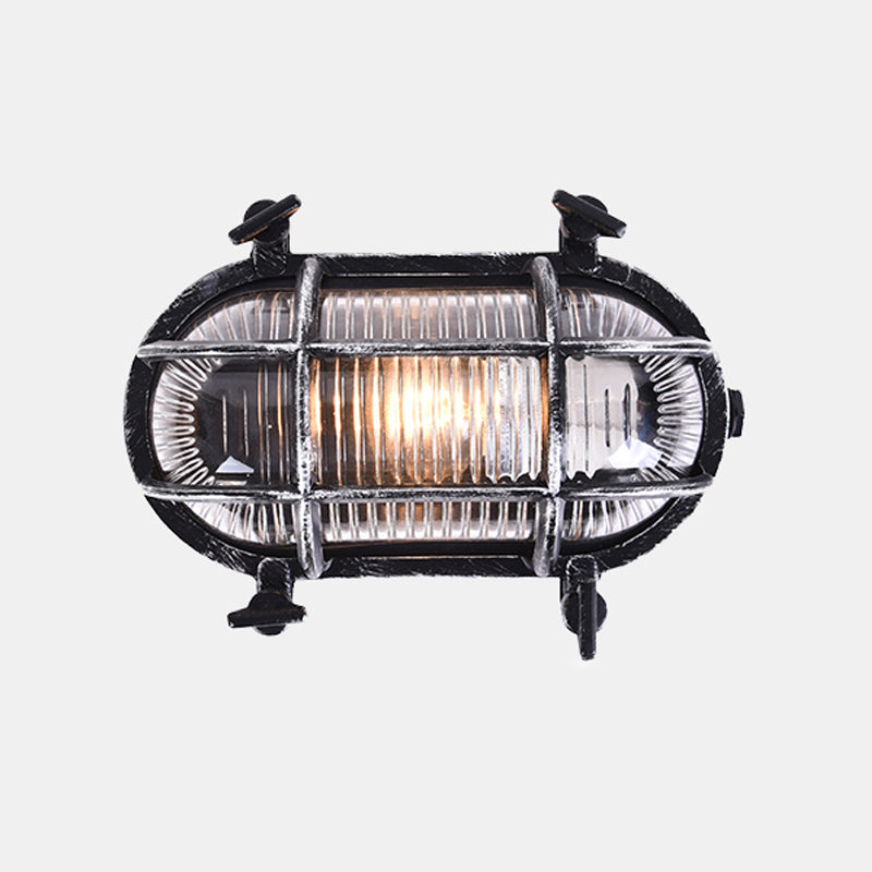 Industrial Style Vanity Light Aluminum Ellipse Shape Vanity Lamp for Shower Room