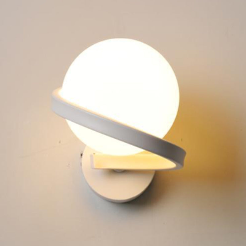 Modernism Globe Bath Vanity Lighting Metal Black/White Light for Bathroom