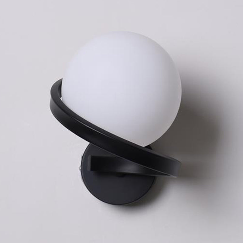 Modernism Globe Bath Vanity Lighting Metal Black/White Light for Bathroom