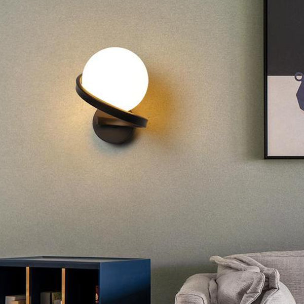 Modernism Globe Bath Vanity Lighting Metal Black/White Light for Bathroom