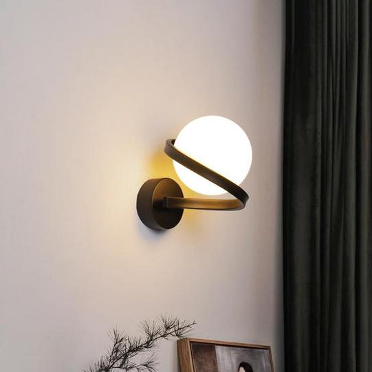 Modernism Globe Bath Vanity Lighting Metal Black/White Light for Bathroom