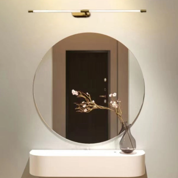 Linear Shape Metal Vanity Sconce Light Modern Style 1-Light Vanity Mirror Lights in Gold