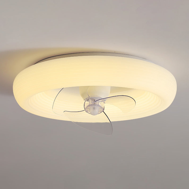 3-Blade White Ceiling Fan Modernism LED Fan with Light for Home
