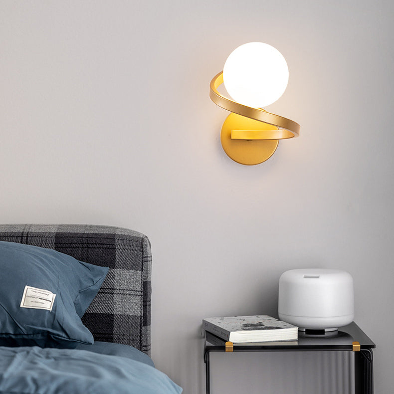 Modern Globe Bath Lighting Metal Black/Golden Vanity Light for Bathroom