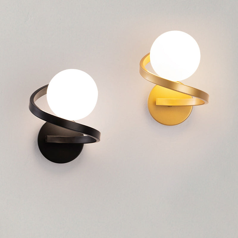 Modern Globe Bath Lighting Metal Black/Golden Vanity Light for Bathroom