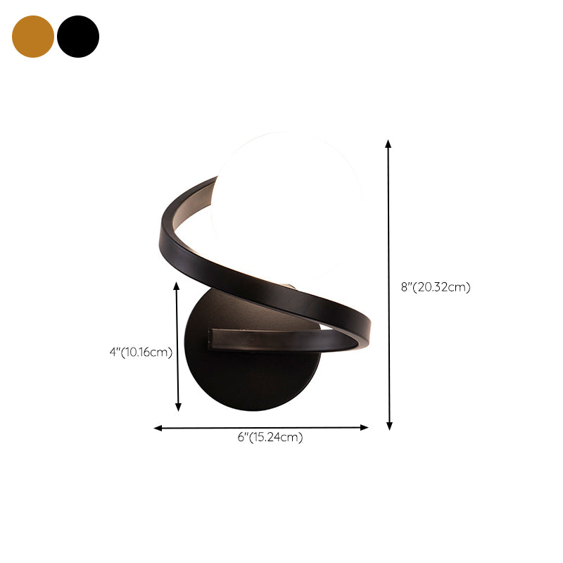 Modern Globe Bath Lighting Metal Black/Golden Vanity Light for Bathroom