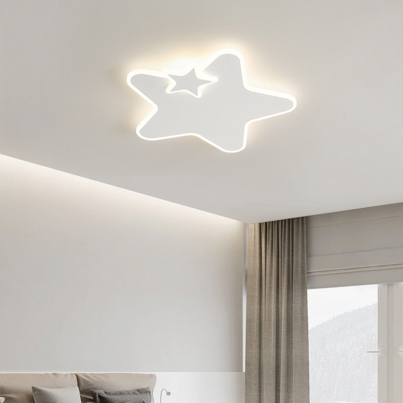 White LED Ceiling Light Children Star Flush Mount Lighting for Foyer
