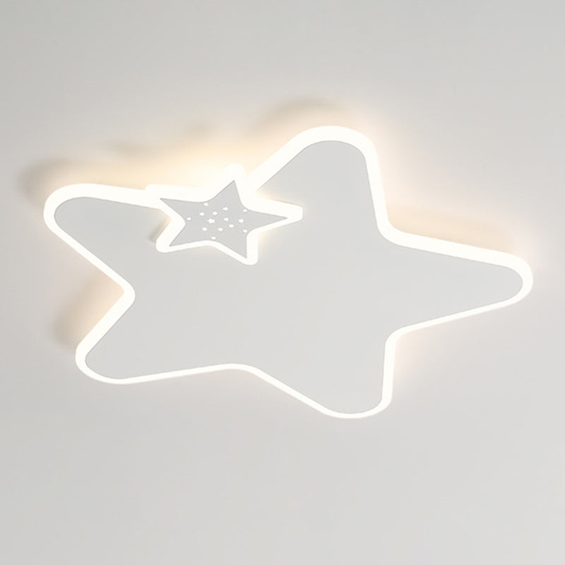 White LED Ceiling Light Children Star Flush Mount Lighting for Foyer