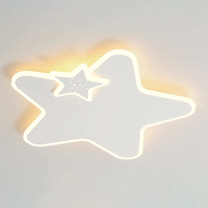 White LED Ceiling Light Children Star Flush Mount Lighting for Foyer