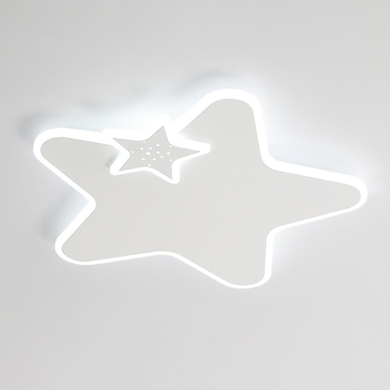 White LED Ceiling Light Children Star Flush Mount Lighting for Foyer