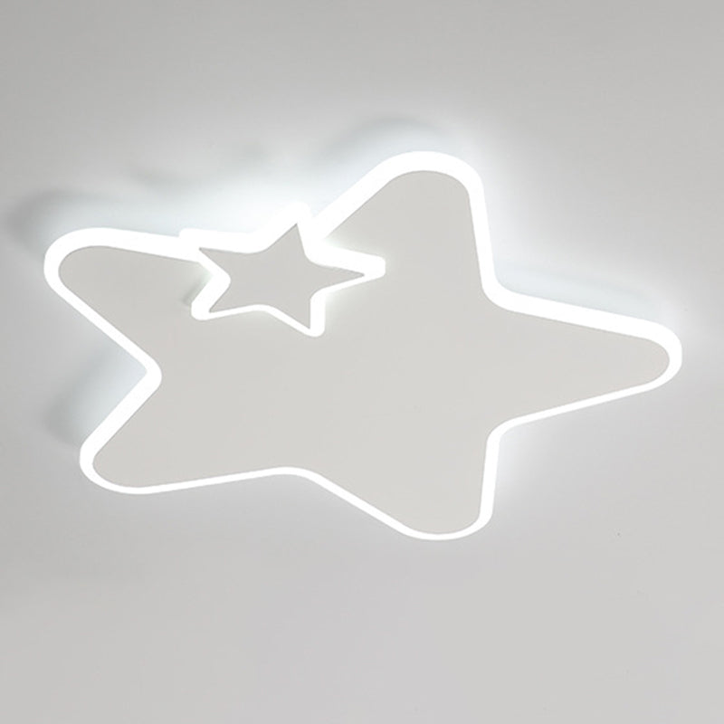 White LED Ceiling Light Children Star Flush Mount Lighting for Foyer
