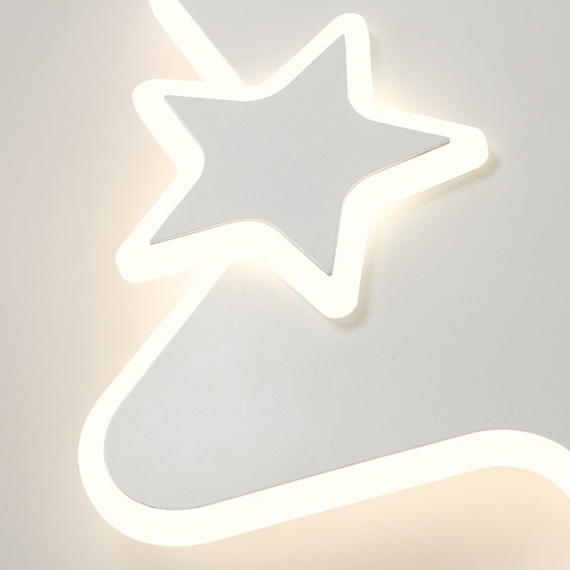 White LED Ceiling Light Children Star Flush Mount Lighting for Foyer
