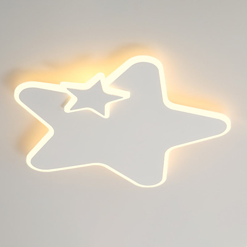 White LED Ceiling Light Children Star Flush Mount Lighting for Foyer