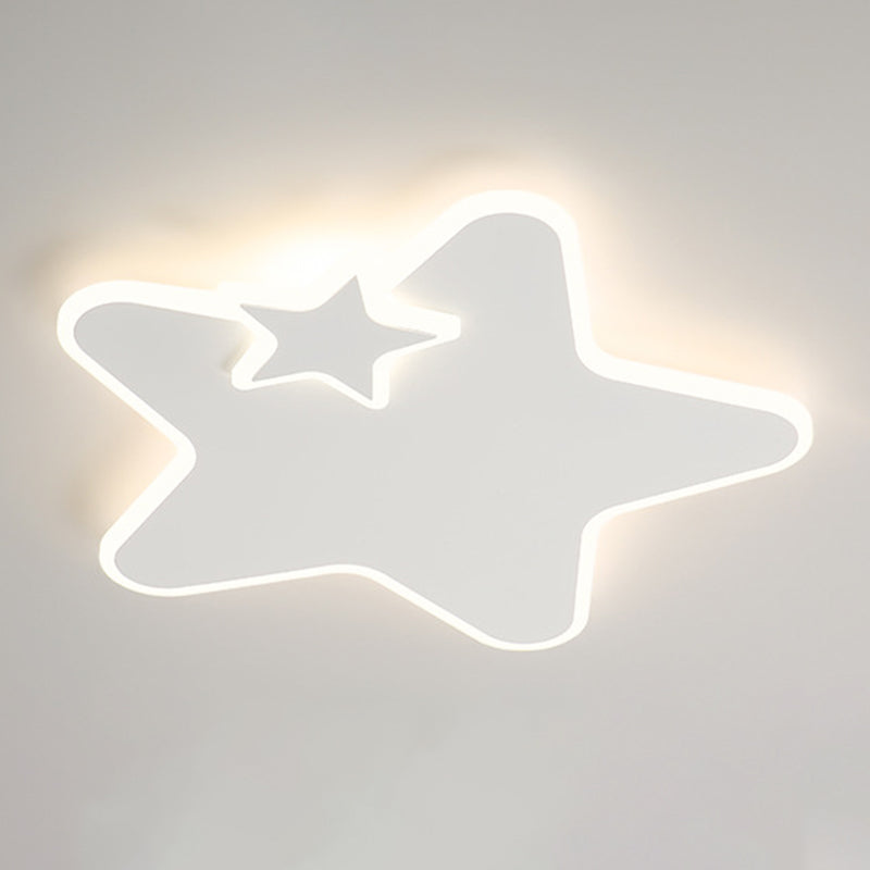 White LED Ceiling Light Children Star Flush Mount Lighting for Foyer