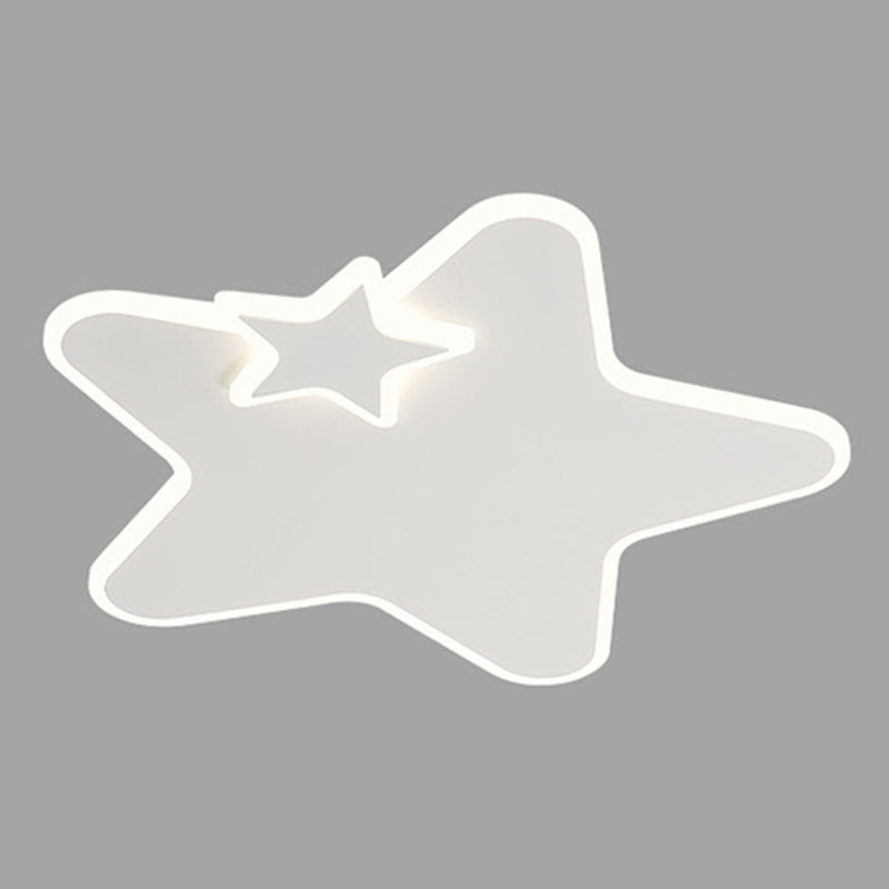 White LED Ceiling Light Children Star Flush Mount Lighting for Foyer