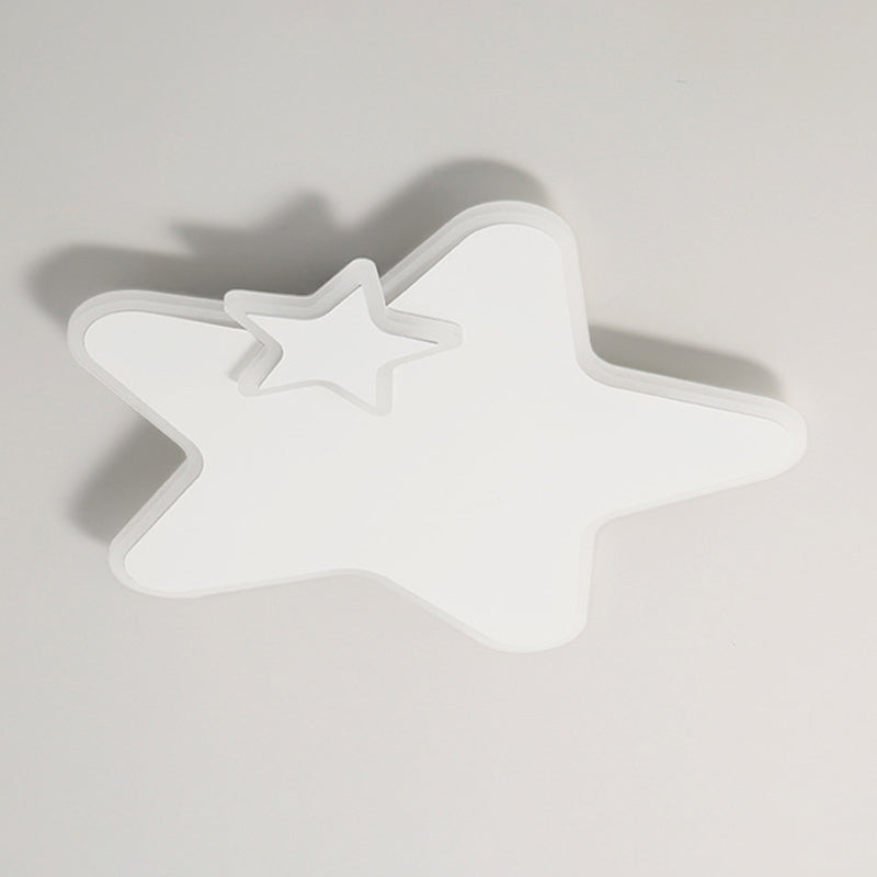 White LED Ceiling Light Children Star Flush Mount Lighting for Foyer