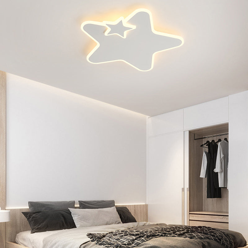 White LED Ceiling Light Children Star Flush Mount Lighting for Foyer