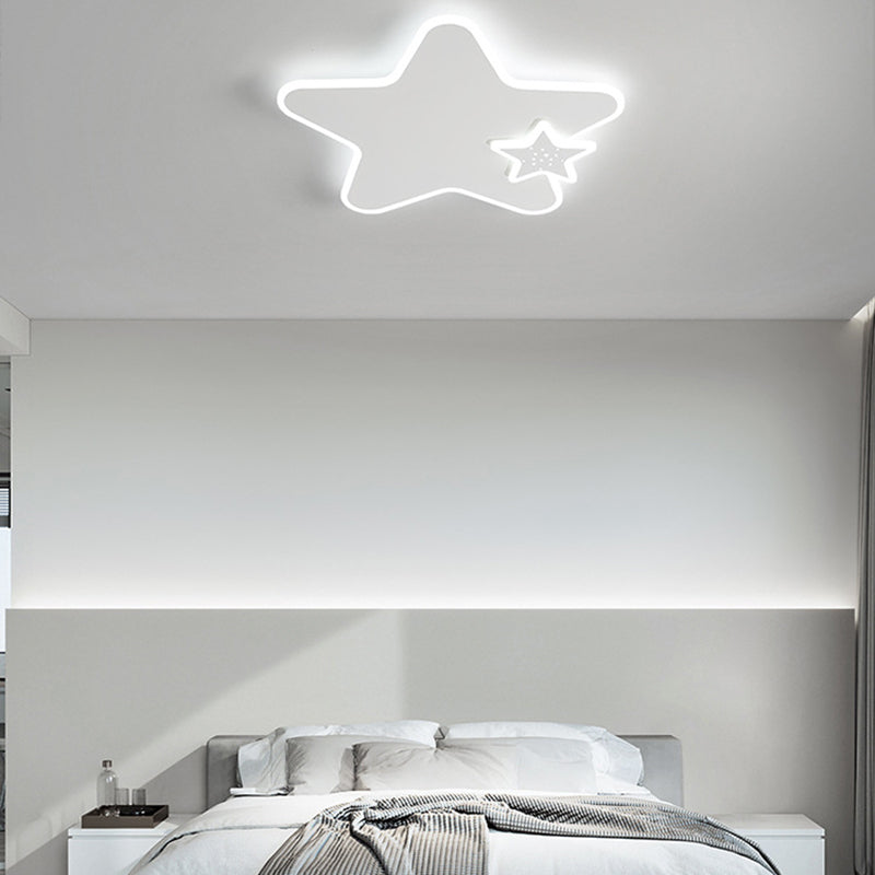 White LED Ceiling Light Children Star Flush Mount Lighting for Foyer
