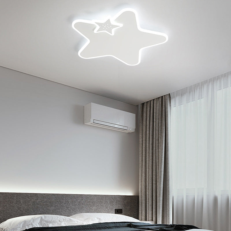 White LED Ceiling Light Children Star Flush Mount Lighting for Foyer