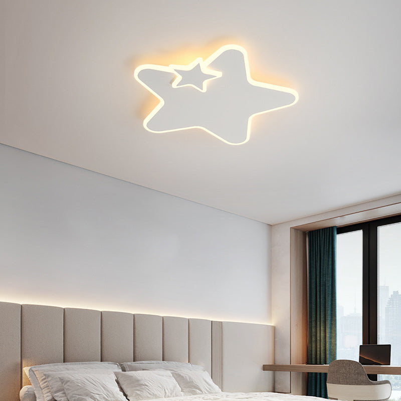 White LED Ceiling Light Children Star Flush Mount Lighting for Foyer