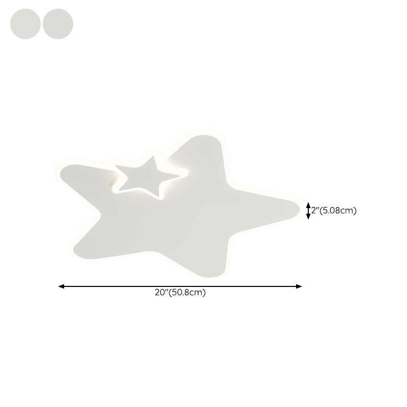 White LED Ceiling Light Children Star Flush Mount Lighting for Foyer