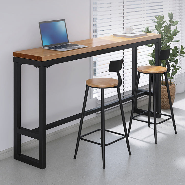 Modern 1/3 Pieces Bar Table Set Rectangle Pine Wood Counter Table with Stools for Cafe