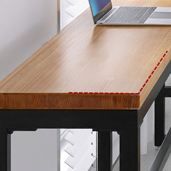 Modern 1/3 Pieces Bar Table Set Rectangle Pine Wood Counter Table with Stools for Cafe