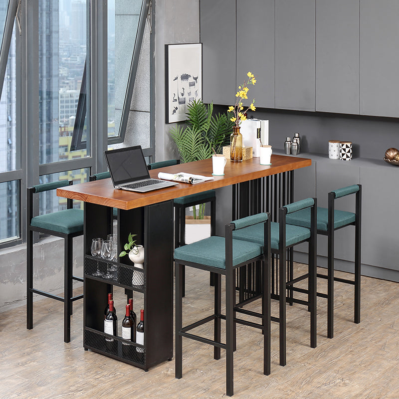 1/7 Pieces Counter Height Set Rectangular Industrial Bar Stool and Table Set