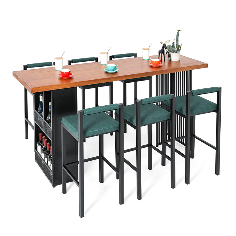 1/7 Pieces Counter Height Set Rectangular Industrial Bar Stool and Table Set