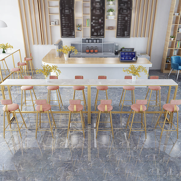 Faux Marble Pub Table Set Modern 1/7 Pieces Bar Stool and Table Set